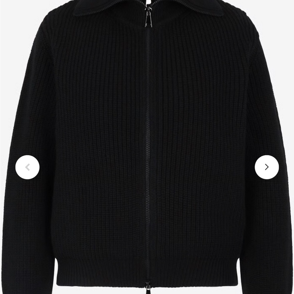 Moncler Woman’s  Black Zip-Up knit Cardigan Jacket Size Large